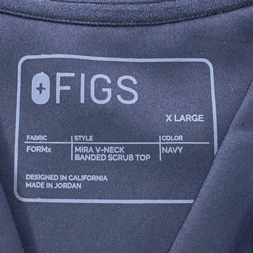 Figs Mira V-Neck Banded Scrub Top Women XL Navy Blue FormX - Picture 3 of 11